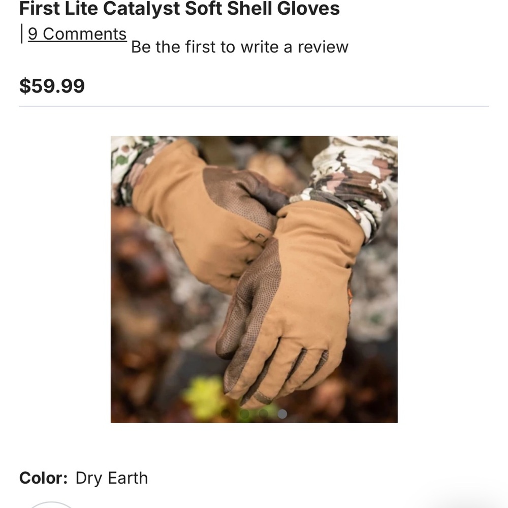 First Lite Catalyst Soft Shell Gloves in Brown and Black